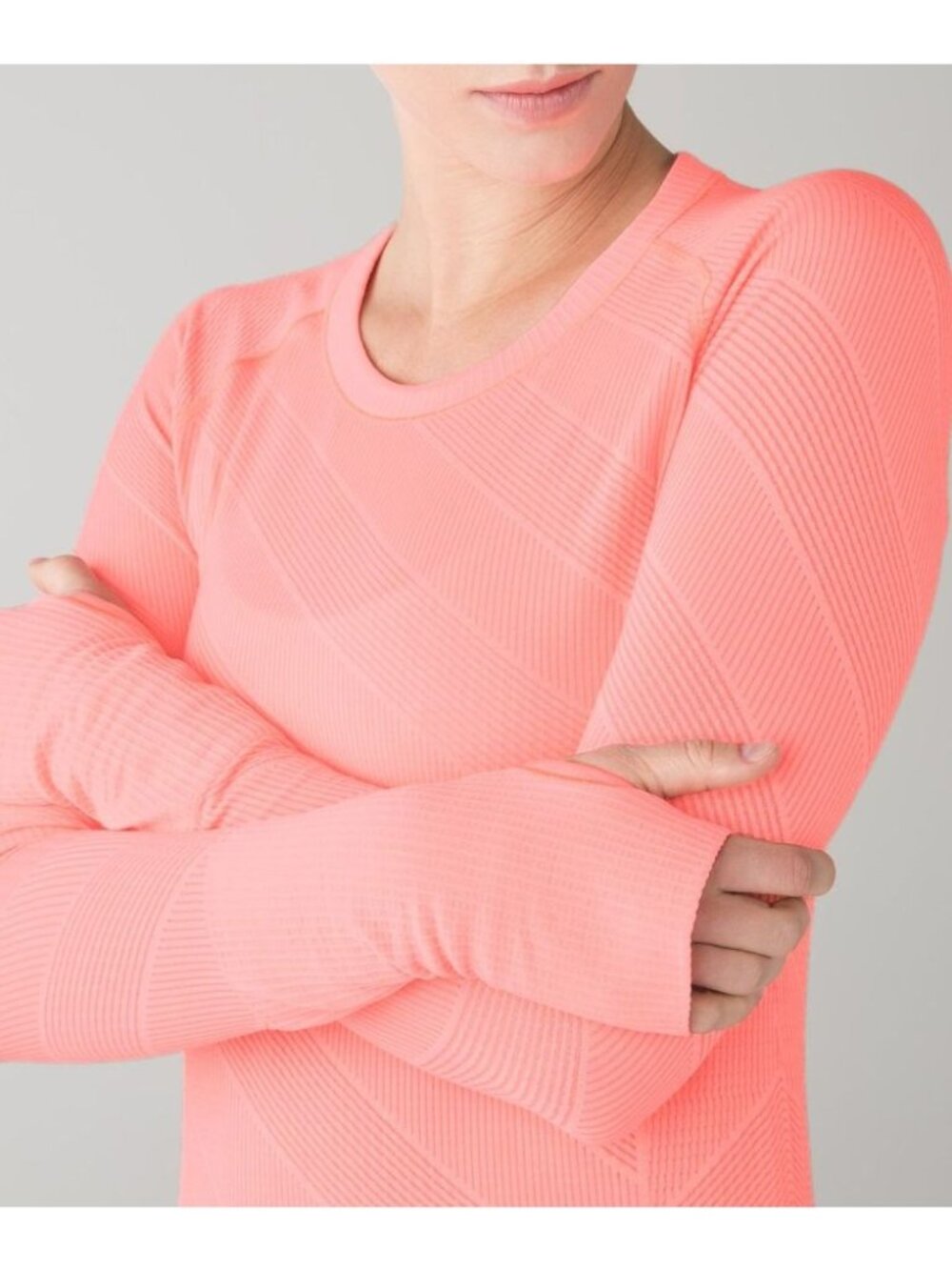 Lululemon Swiftly Tech Long Sleeve Crew Heathered Grapefruit Size 6